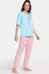 Rosaline Purrfect Dreams Knit Cotton Pyjama Set - Tickled Pink — thumbnail 2